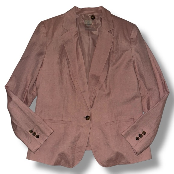 A New Day (Target) NWT Blazer Jacket Pink Linen Business Casual Chic Women’s 14 - Picture 3 of 16